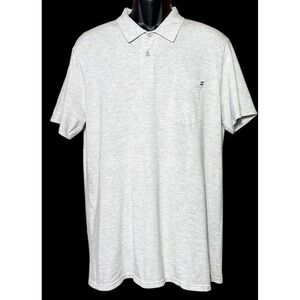 Billabong Polo Shirt Men Size L Heather Gray Stripe Tailored‎ Fit Standard Issue